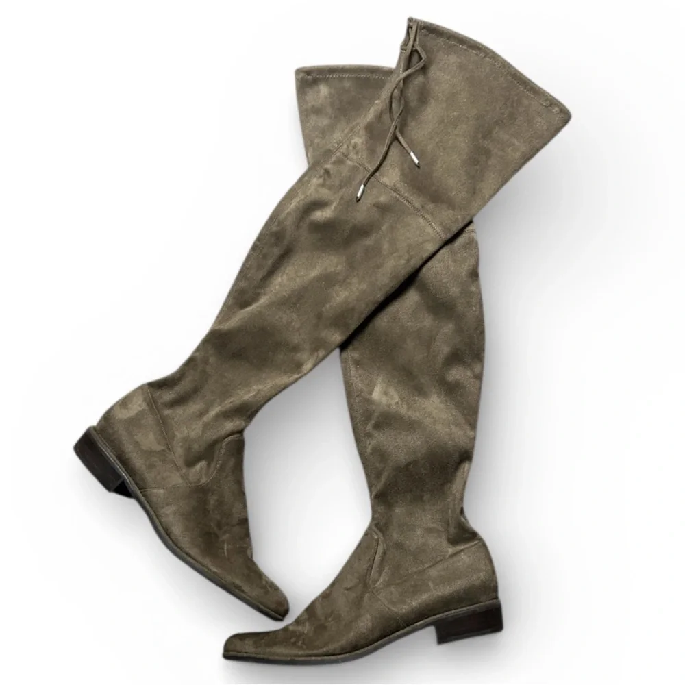 Marc Fisher Womens Humor 2 Faux Suede Over-The-Knee Boots Taupe Size 8.5M